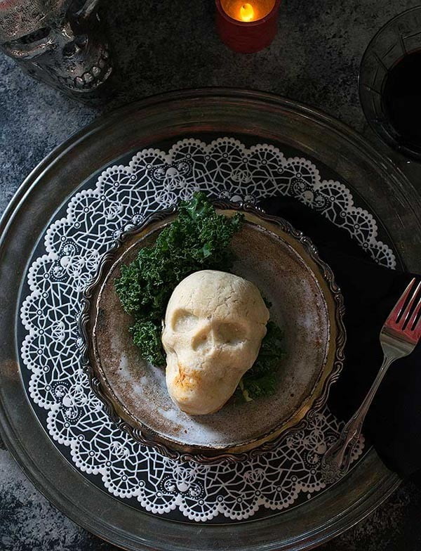 Spooky Skull Vegan Pot Pies