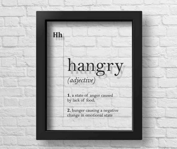 Hangry Funny Definition Print Kitchen