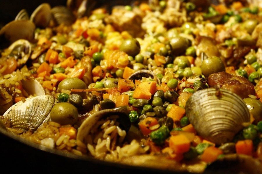 Food Clams Paella Peas Rice Carrot Oysters