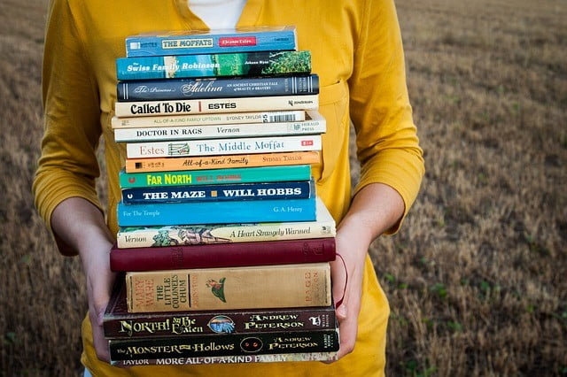 book stack Books About Travel