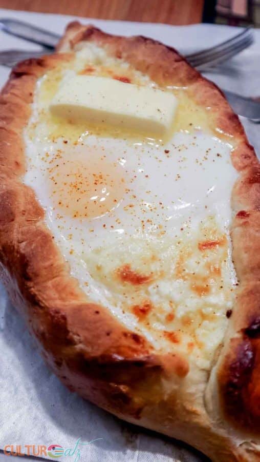 Acharuli Khachapuri Georgian Cheese Stuffed Bread close