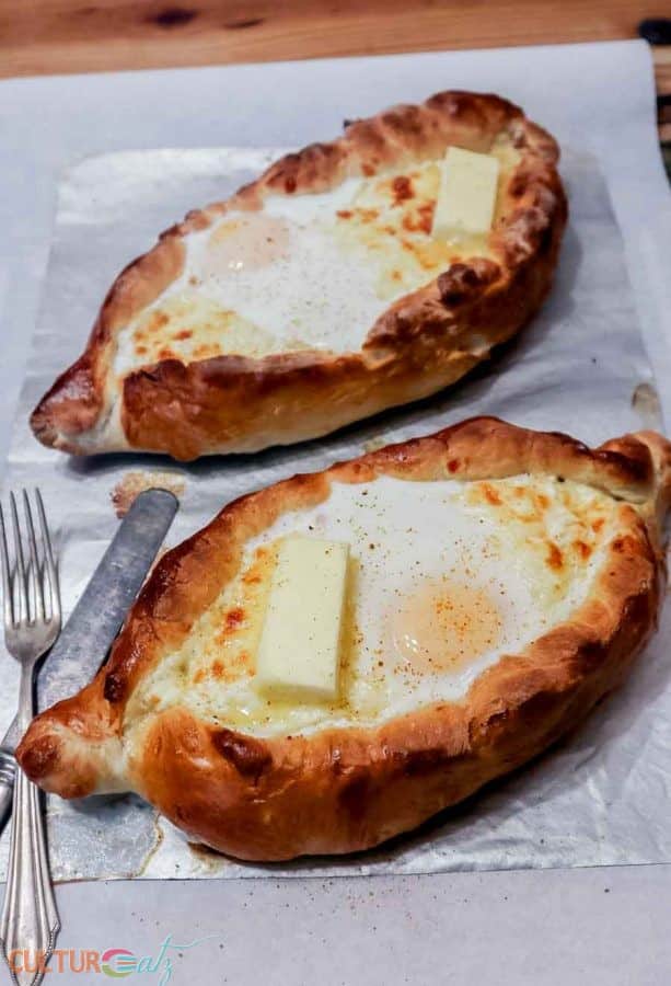 baked Acharuli Khachapuri Georgian Cheese Stuffed Bread