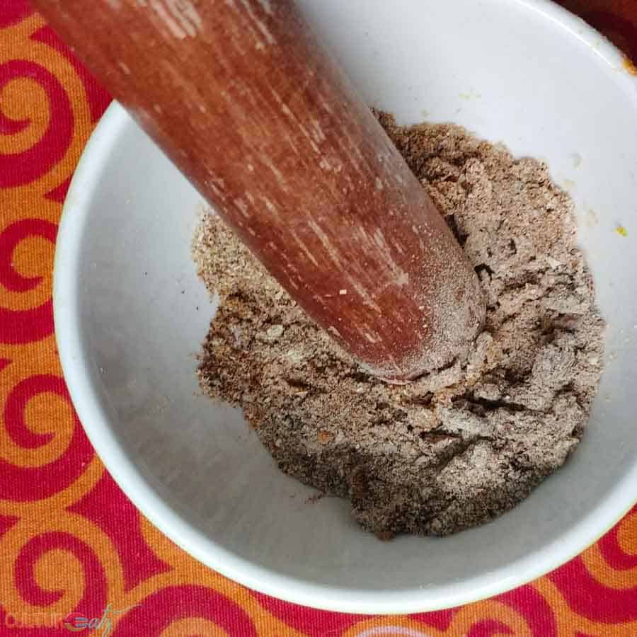 pouding the Georgian Ajika Dry Spice Paste