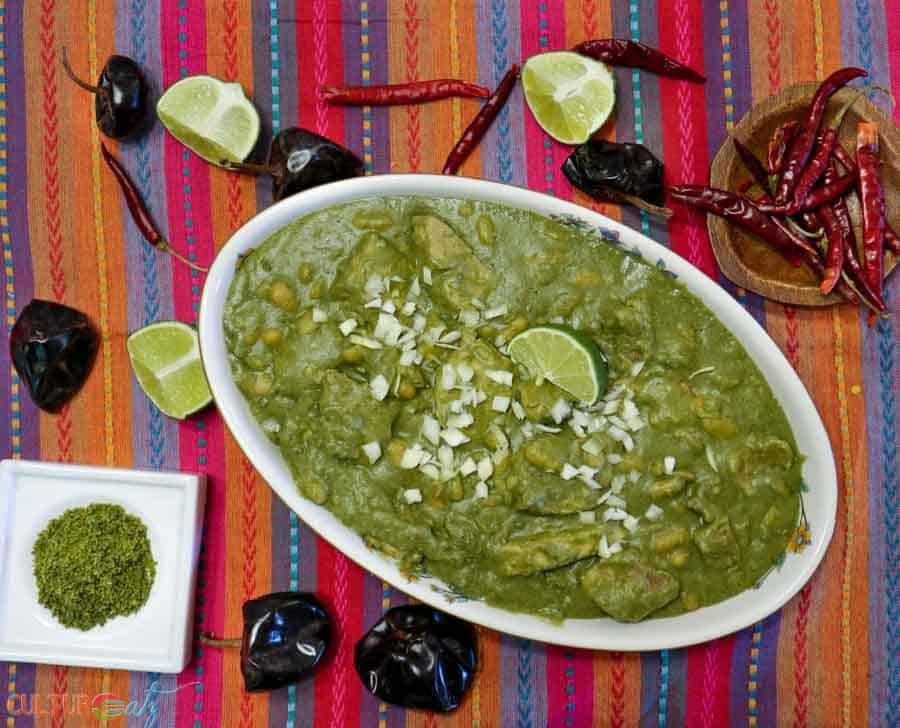 Mexican Mole Sauce Recipe Pork with Green Mole and White Beans top