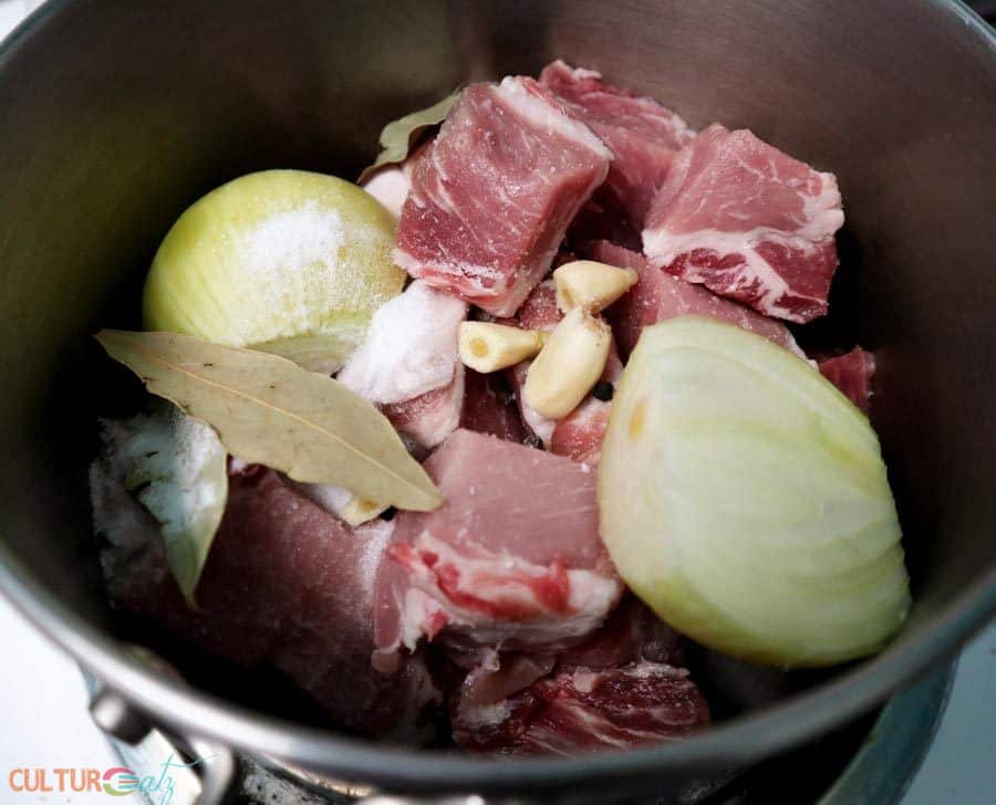 simmering pork