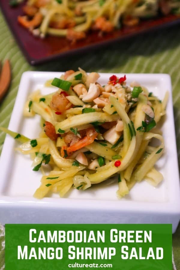 Cambodian Fruit Served Salty: Cambodian Green Mango Shrimp Salad