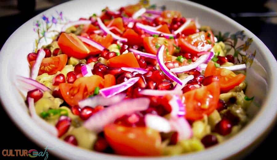 Israeli food Burnt Eggplant Salad