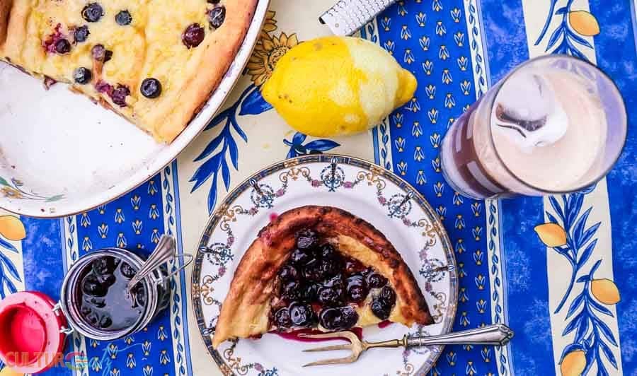 Oven Baked Pancakes? Pannukakku Finnish Pancakes with Blueberries