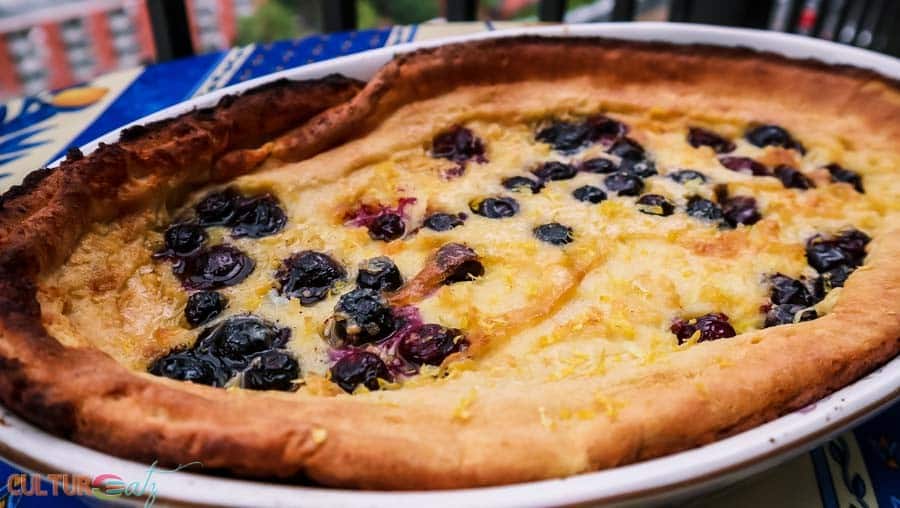 Oven Baked Pancakes? Pannukakku Finnish Pancakes with Blueberries