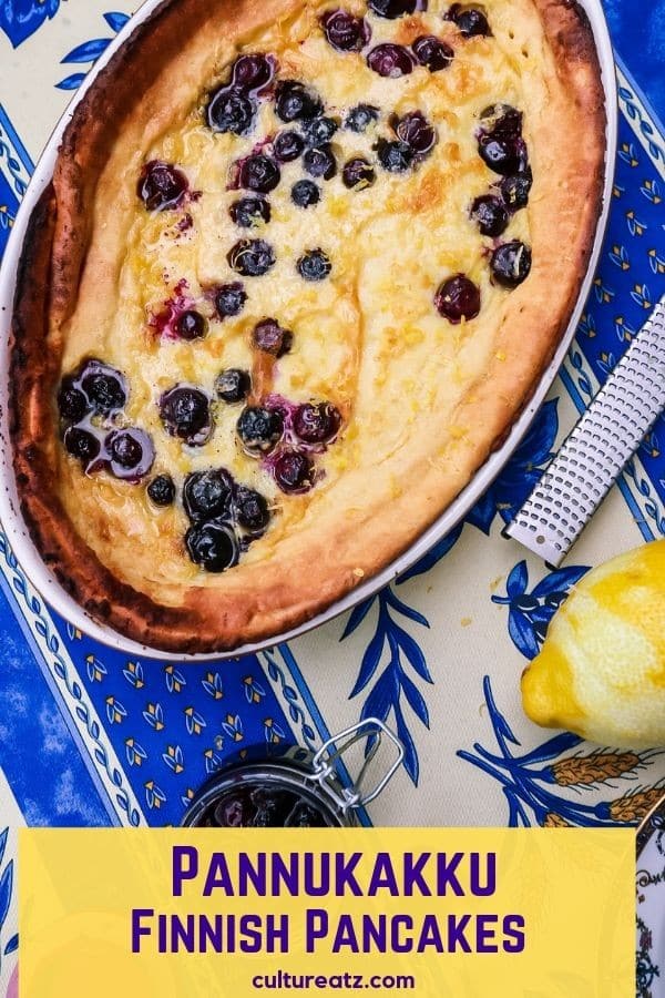 Oven Baked Pancakes? Pannukakku Finnish Pancakes with Blueberries