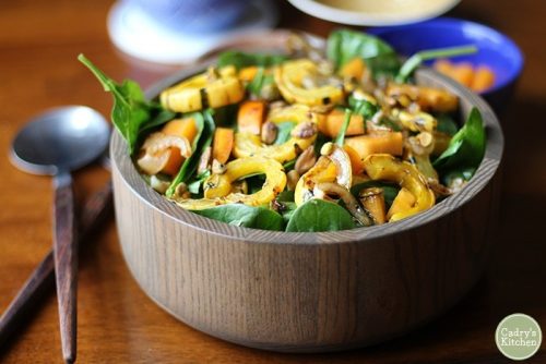 Autumnal Delicata Squash Salad with Persimmons