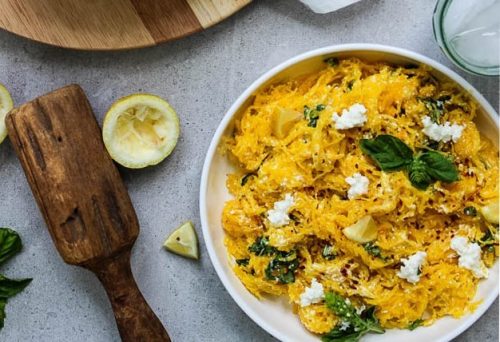 Lemon and Basil Ricotta Spaghetti Squash