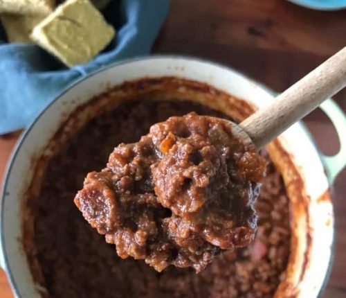 Smoky Bacon Chili and Mashed Butternut Squash