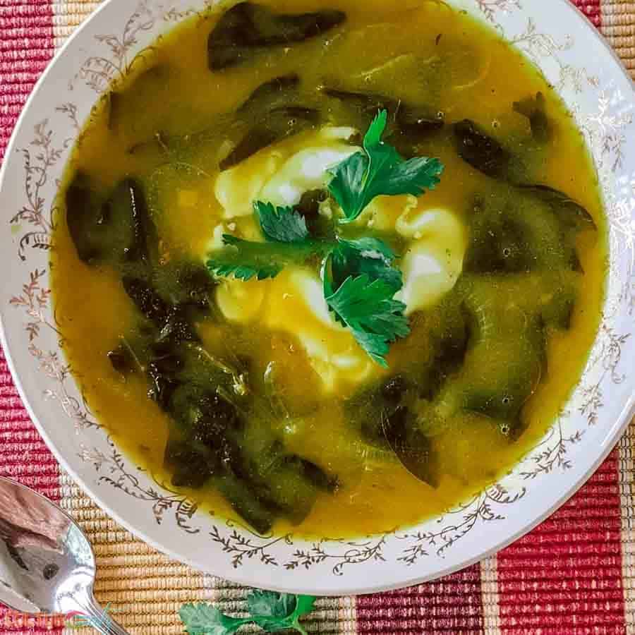 Lesotho Spinach and Tangerine bowl