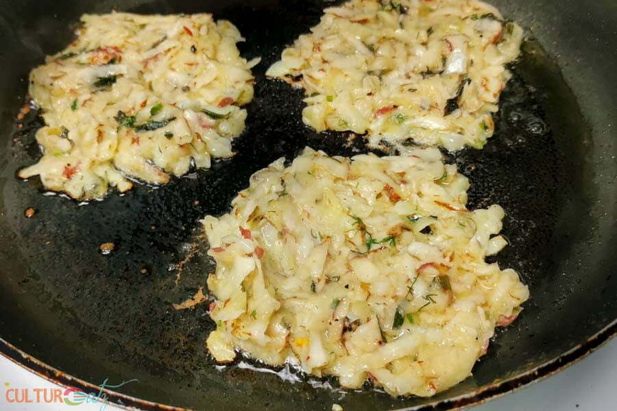 frying Potato fritters