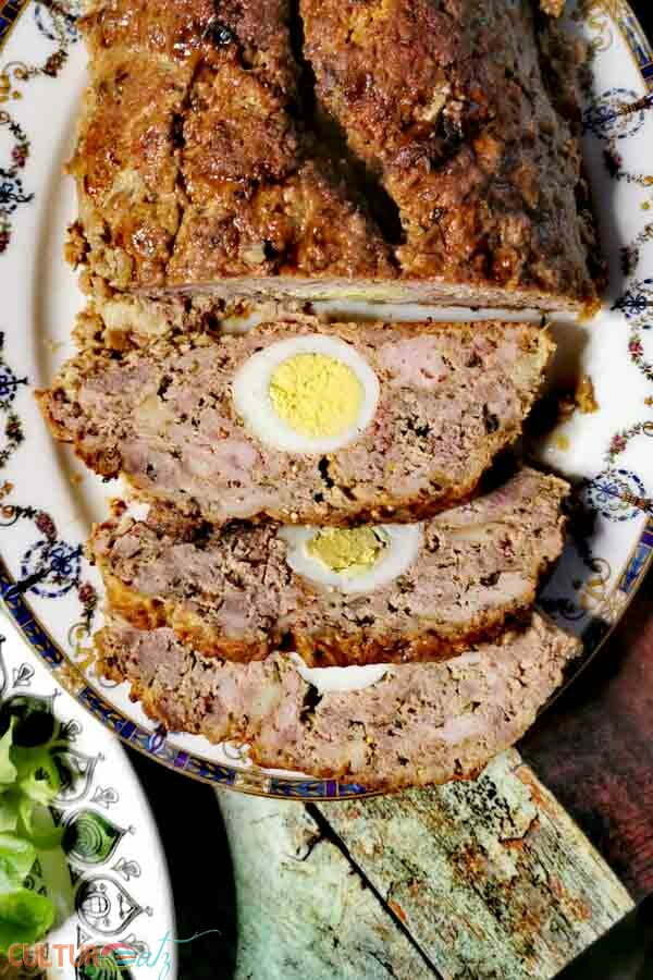 Meatloaf With Hard-Boiled Eggs sliced