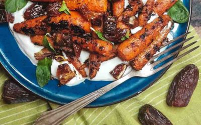 Yummy Spicy Roasted Carrots & Dates With Yogurt