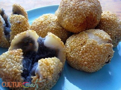 Purple Sweet Potato Sesame Seed Balls Buchi Ube