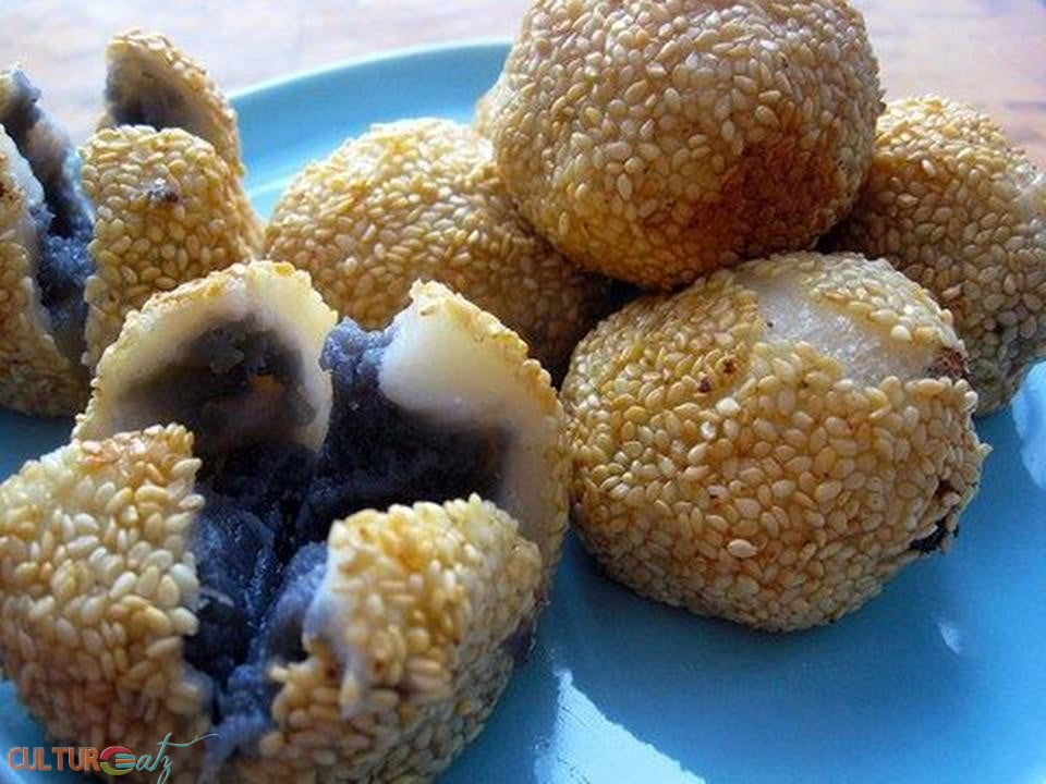 Purple Sweet Potato Sesame Seed Balls Buchi Ube